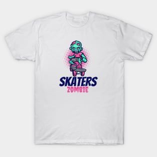 Zombie riding skate cute zombie design T-Shirt